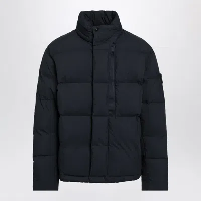 Stone Island Down Jacket In Cotton & Nylon With Lightweight Warmth In Blue