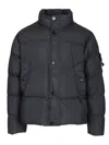 Stone Island Down Jacket In Lightweight Recycled Nylon Reps Jackets Blue In Black