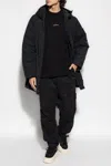 Stone Island Tech Fabric Hooded Parka In Black