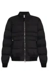 Stone Island Quilted High Collar Bomber Jacket In Black