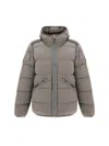 Stone Island Compass Down Jacket In Walnut