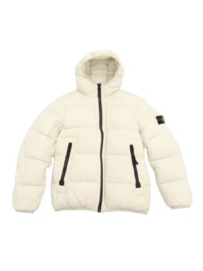 Stone Island Kids' Down Jacket In White