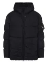 Stone Island Down Jacket With Compass Application In Black