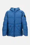 Stone Island Garment Dyed Crinkle Reps Ny Recycled Nylon Short Parka In Blue