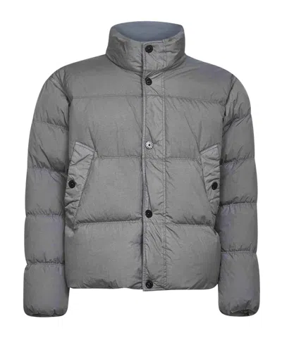 STONE ISLAND STONE ISLAND LOGO PATCH HIGH NECK PUFFER JACKET