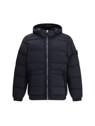 Stone Island Down Jackets In Blue