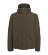 Stone Island Down Micro Twill Short Parka In Black