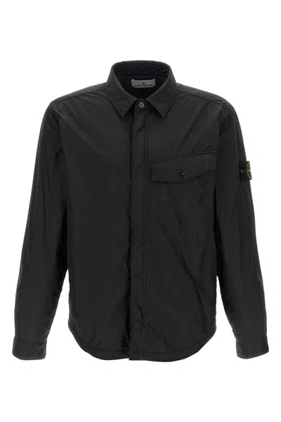 Stone Island Down Parka In Black