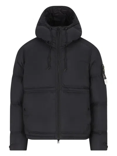 Stone Island Down Parka In Cordura Ripstop Matt Nylon In Black