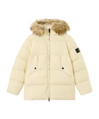 Stone Island Down Parka With Anti-drop And Wind Resistance In Neutral