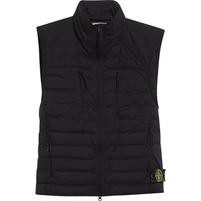 Stone Island Down Puffer Vest In Black