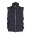 Stone Island Black Lightweight Stretch Nylon Fabric Padded Vest In Blue