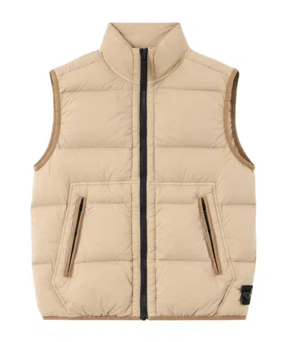 Stone Island Down Vest With Anti-drop In Neutral