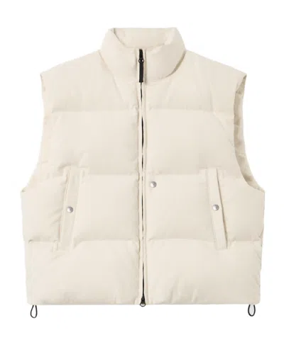 Stone Island Down Vest With Pockets And Anti-drop In Neutral