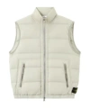 Stone Island Down Vest With Seamless Feather Tunnels And Anti-drop In Neutral