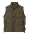 Stone Island Nylon Down Vest In Green