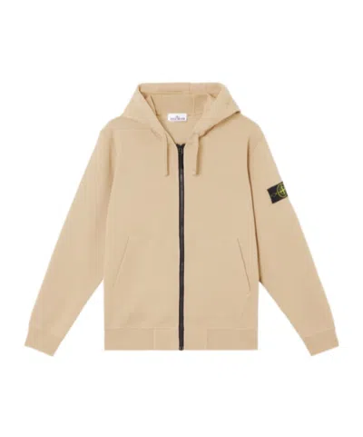 Stone Island Drawline Hood Hooded Sweatshirt In Nude