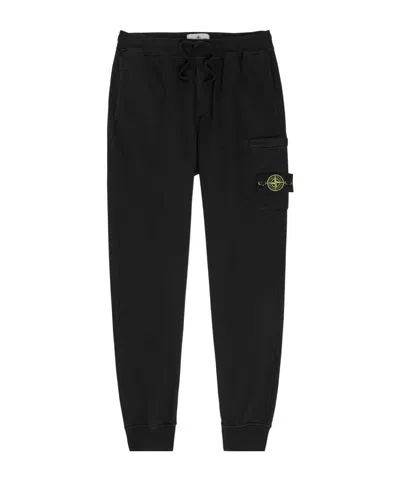Stone Island Drawstring Ankle Sweatpants In Black