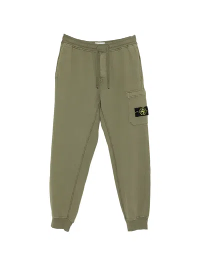 Stone Island Drawstring Cargo Trousers In Green