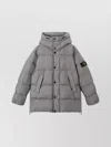 Stone Island Hooded Down Parka With Wind Resistance In Gray