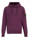 Stone Island Drawstring Hooded Sweater In Purple