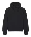 Stone Island Organic Cotton Fleece Hoodie In Black