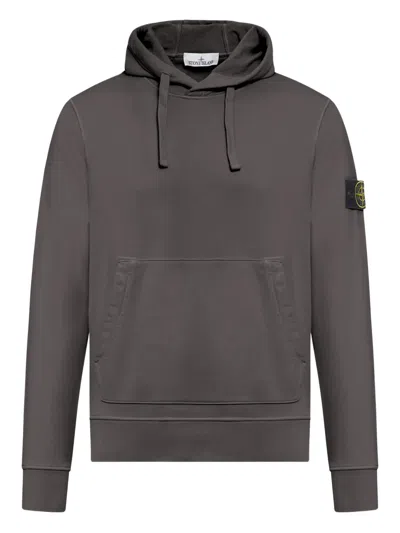 Stone Island Hooded Sweatshirt Pouch Pocket Drawstring In Gray