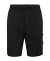 Stone Island Compass Patch Drawstring Shorts In Black