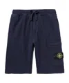 Stone Island Blue Shorts With Elastic Drawstring Waist And Logo Patch On The Front In Cotton Man In Blue