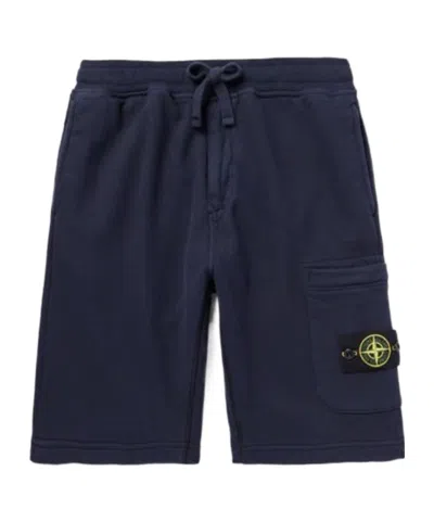 STONE ISLAND STONE ISLAND DRAWSTRING LOGO PATCH SHORTS