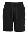 Stone Island Logo Patch Shorts In Black