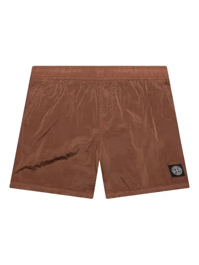Stone Island Drawstring Shorts In Brown
