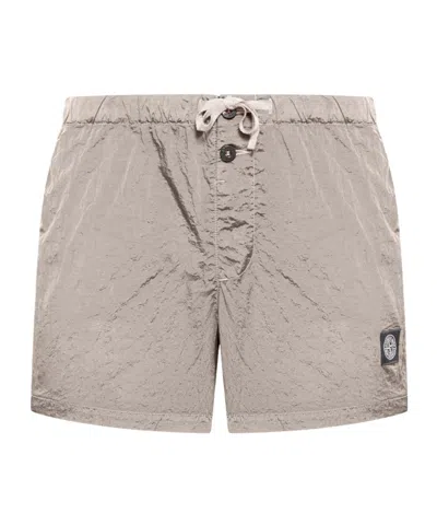 STONE ISLAND STONE ISLAND COMPASS PATCH MID-RISE SWIM SHORTS