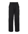 Stone Island Drawstring Straight-leg Trousers In Black