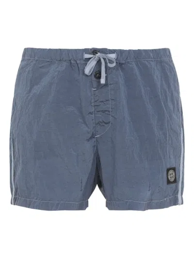 Stone Island Slim-fit Swim Shorts With Pockets Nylon Metal In Econyl In Animal Print