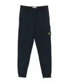 Stone Island Relaxed Fit Drawstring Elasticated Waistband Cotton-blend Sweatpants In Blue