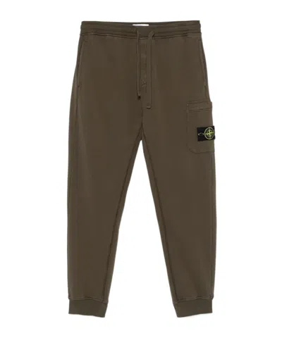 Stone Island Drawstring Sweatpants In Green