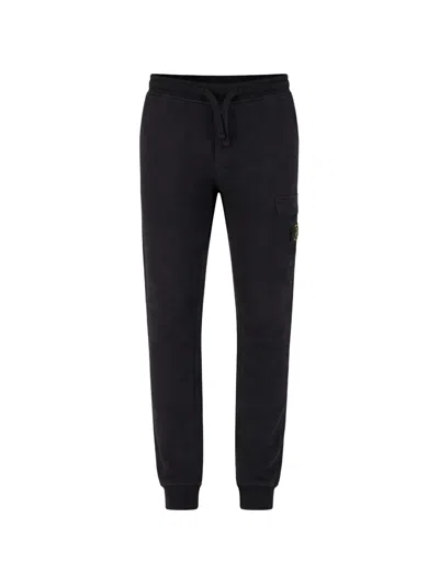 Stone Island Drawstring Track Pants In Black