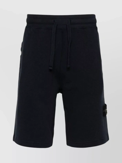 Stone Island Drawstring Waist Knee-length Shorts In Black