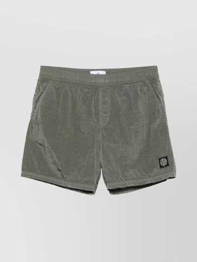 Stone Island Drawstring Waistband Shorts Pockets In Green