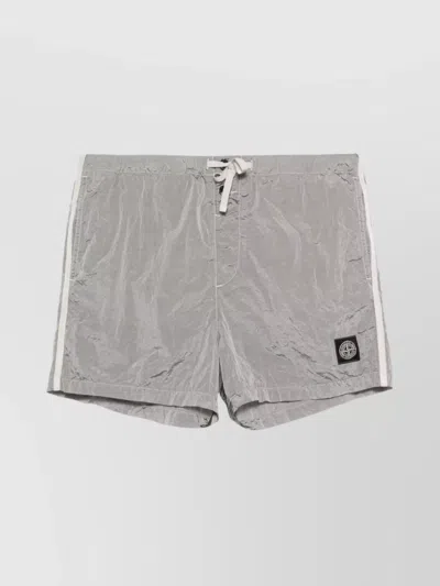 Stone Island Drawstring Waistband Swimsuit Pockets In Grey