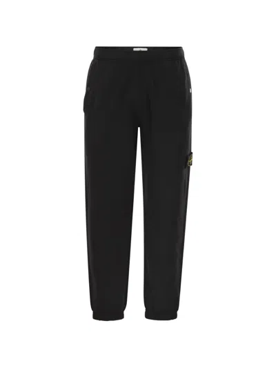 Stone Island Regular Fit Jogger Trousers With Seasonal Pocket In Black