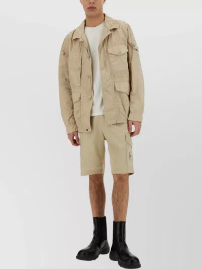 Stone Island Drip-proof "field" Jacket Arm Patch In Neutral