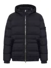 Stone Island Drop-proof Down Jacket With Hood In Black