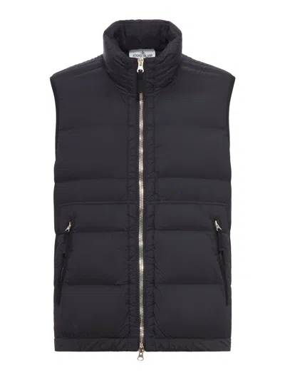 Stone Island Drop-proof Down Vest In Black