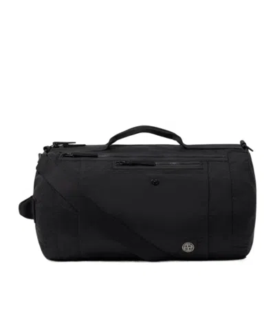 Stone Island Duffle Bag With Removable Strap In Black