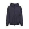 Stone Island Durable Polyamide Blue Jacket With Hood In Blue