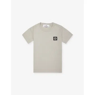 Stone Island Kids' Dust Embroidered Logo-patch Short-sleeve Cotton-jersey T-shirt 2-12 In Brown