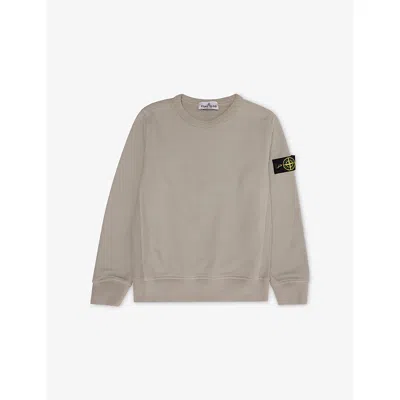 STONE ISLAND DUST JUNIOR COMPASS-BADGE COTTON-JERSEY SWEATSHIRT