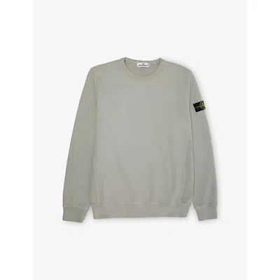 STONE ISLAND DUST LOGO-PATCH LONG-SLEEVE COTTON-JERSEY SWEATSHIRT